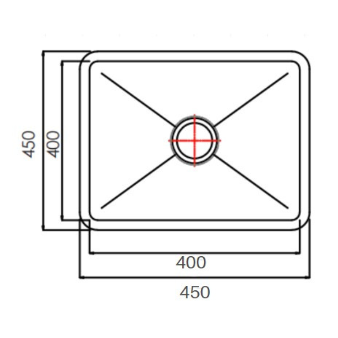 NOVA 450mm Matt Black Undermount Kitchen Sink - Single Bowl