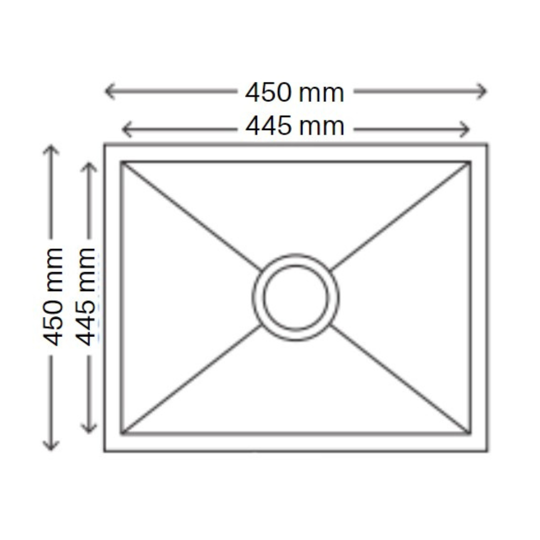 NOVA 450mm Undermount Kitchen Sink - Single Bowl