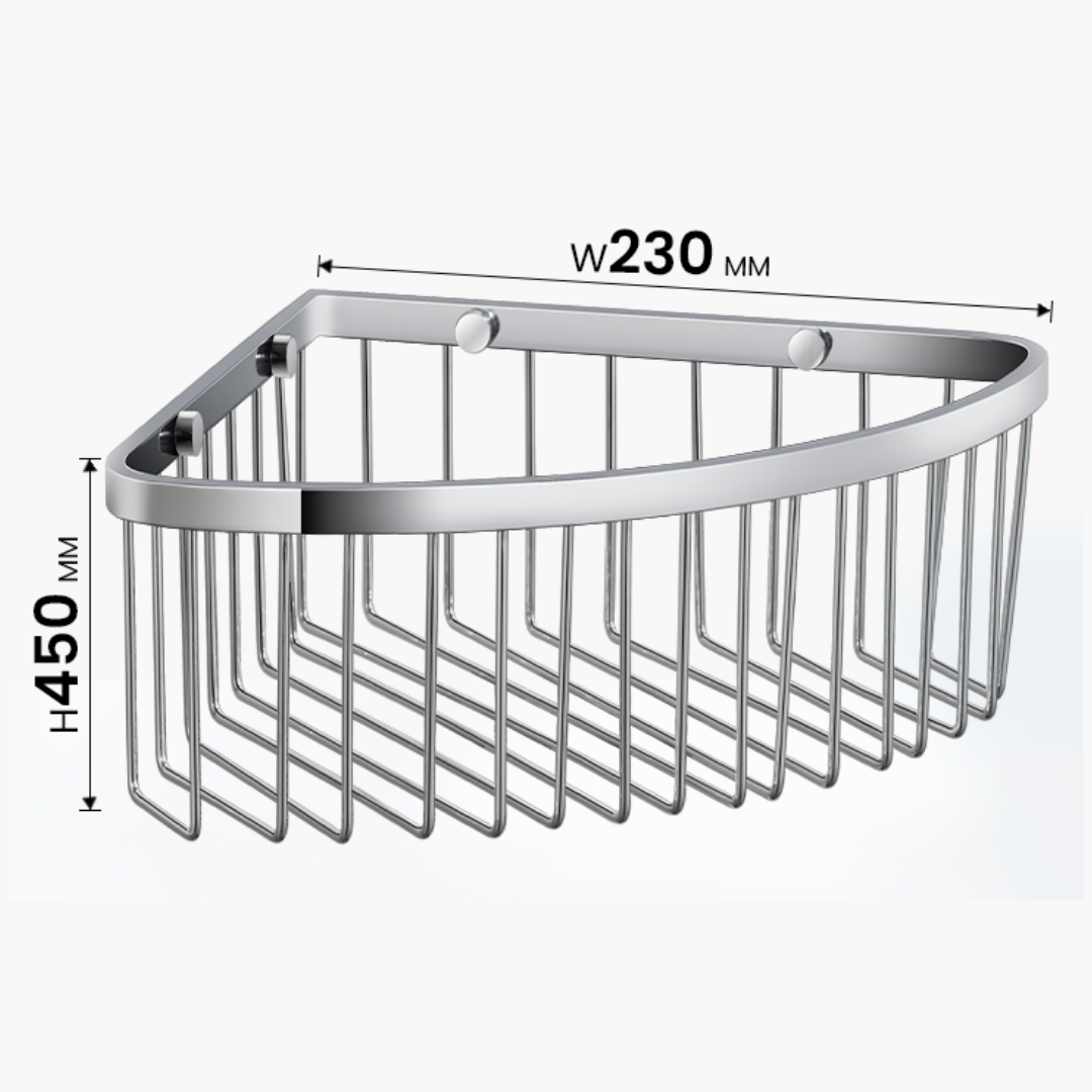 TAPI 230mm Stainless Steel Corner Bathroom Basket