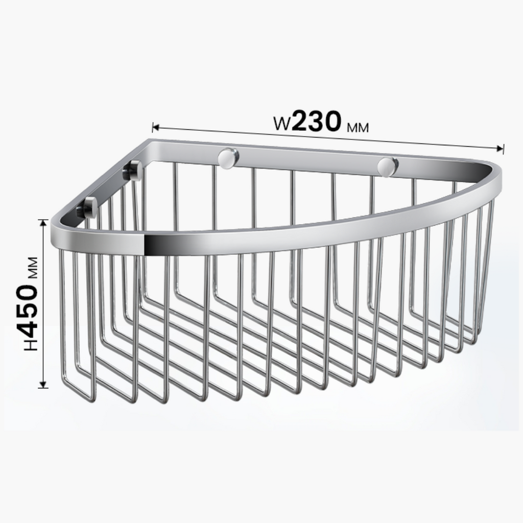TAPI 230mm Stainless Steel Corner Bathroom Basket