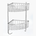 TAPI Double Layer Stainless Steel Net Corner Bathroom Basket