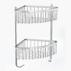 TAPI Double Layer Stainless Steel Net Corner Bathroom Basket