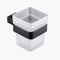 TAPI 75mm Stainless Steel Black Toothbrush Holder | Toothbrush Holder With Frosted Glass