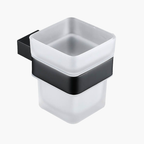 TAPI 75mm Stainless Steel Black Toothbrush Holder | Toothbrush Holder With Frosted Glass