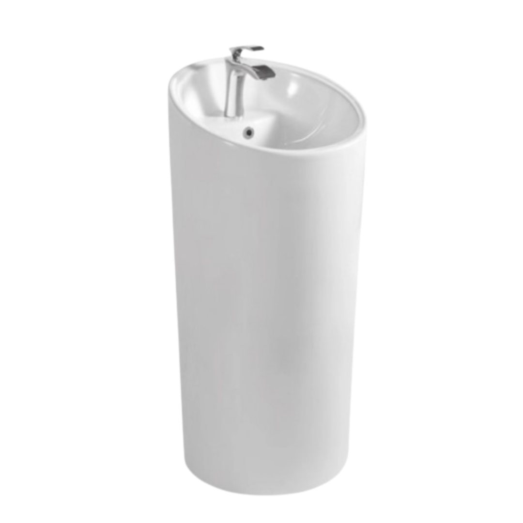 ITTO 980mm White Ceramic Floor Standing Wash Basin with overflow