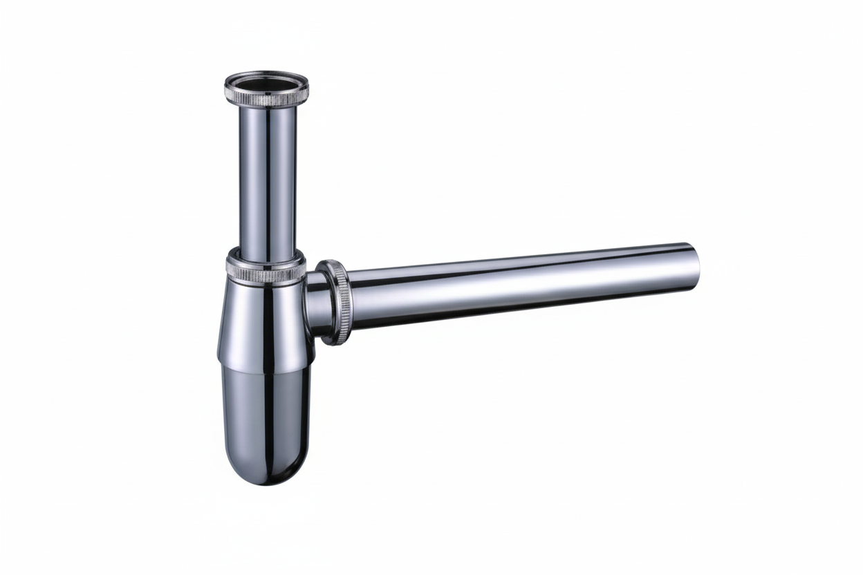 ITRON 1 1/4" Chrome Basin Bottle Trap c/w 300mm Pipe