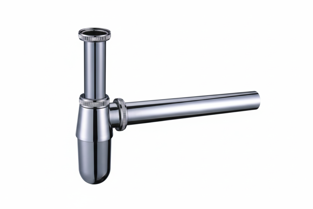 ITRON 1 1/2" Chrome Basin Bottle Trap c/w 300mm Pipe