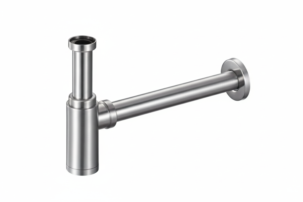 ITRON 1 1/4" Chrome Heavy Duty Bottle Trap c/w 300mm Pipe