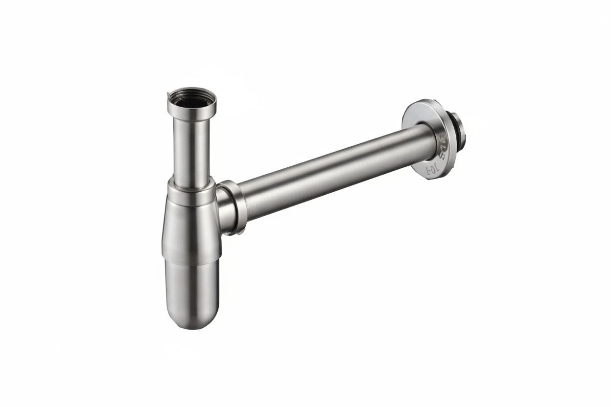 ITRON 1 1/4" Stainless Steel Bottle Trap c/w 300mm Pipe