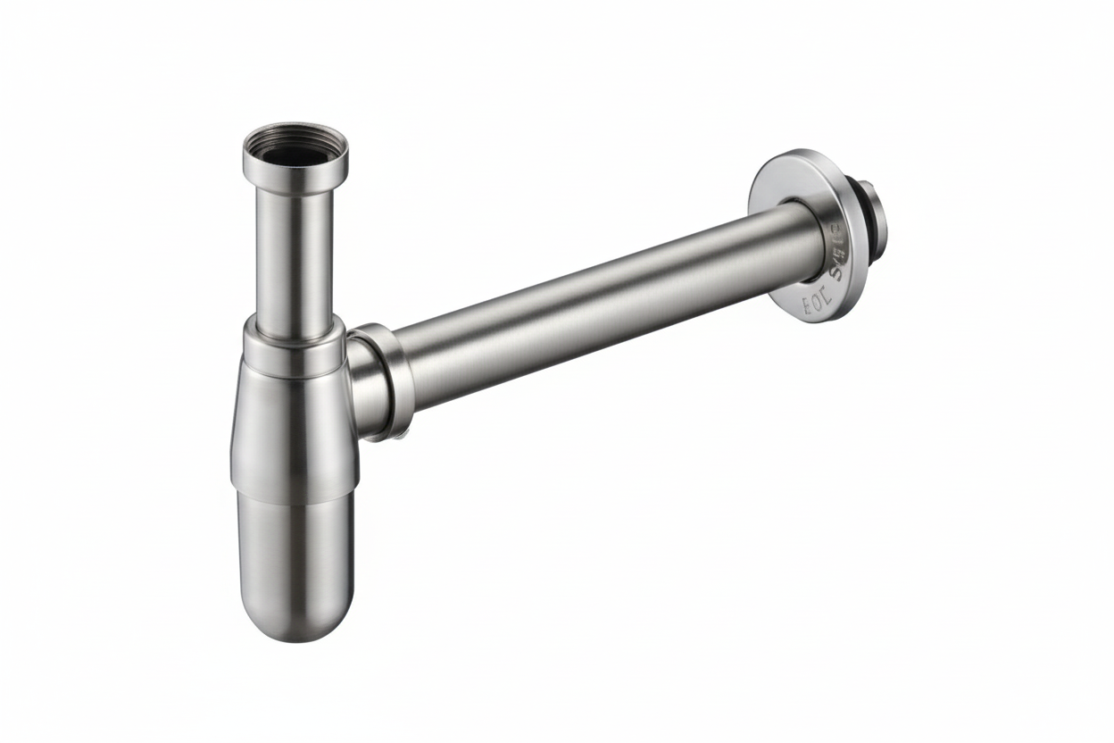 ITRON 1 1/2" Stainless Steel Bottle Trap c/w 300mm Pipe