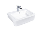 DOCASA Semi Recessed Wash Basin come with single pre-punched tap hole, overflow & cap