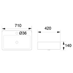 DOCASA Counter Top Wash Basin come with single pre-punched tap hole, overflow & cap