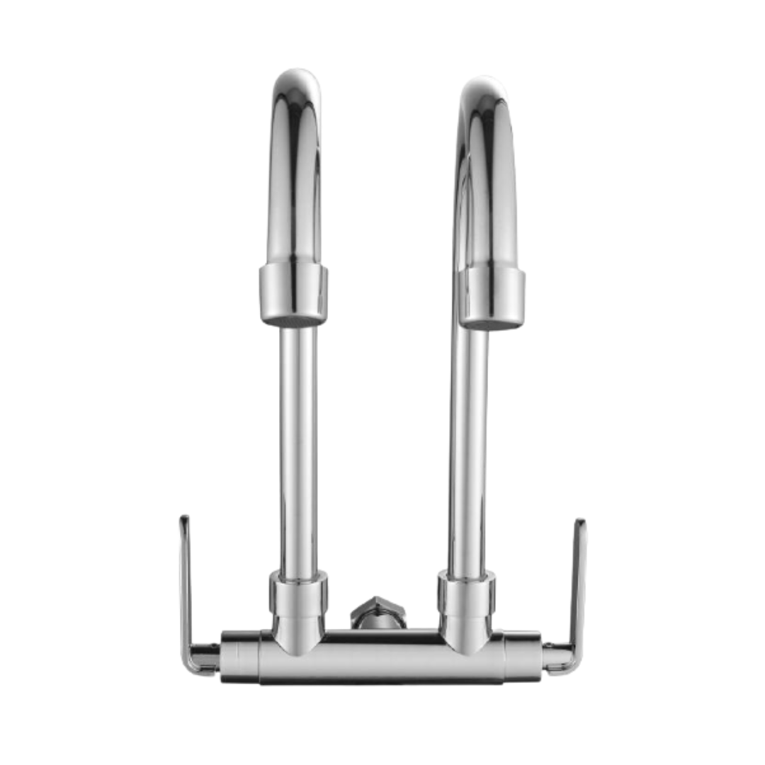 ALFRED VICTORIA 345mm Chrome Quater Turn Wall Sink Tap