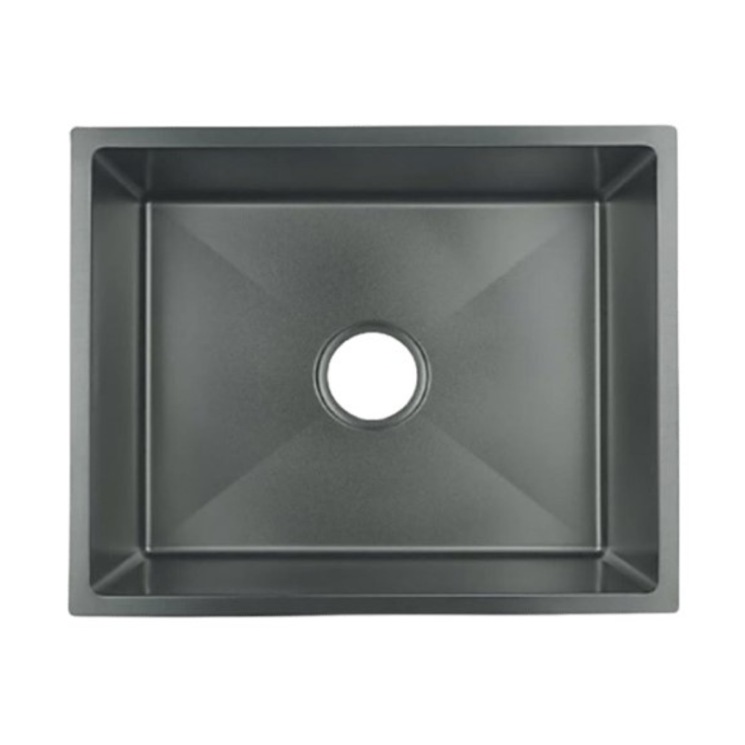 NOVA 580mm Matt Black Undermount Kitchen Sink - Single Bowl