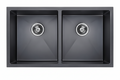 NOVA 890mm Matt Black Undermount Kitchen Sink - Double Bowl