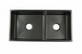 NOVA 890mm Matt Black Undermount Kitchen Sink - Double Bowl