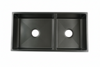 NOVA 890mm Matt Black Undermount Kitchen Sink - Double Bowl