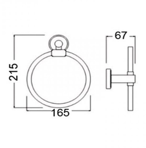 ONIMI Chrome 165mm FinishTowel Ring