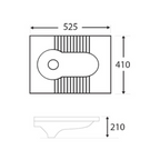 DOCASA SQ02 410mm Squatting Pan White come with Integral Tread Plates