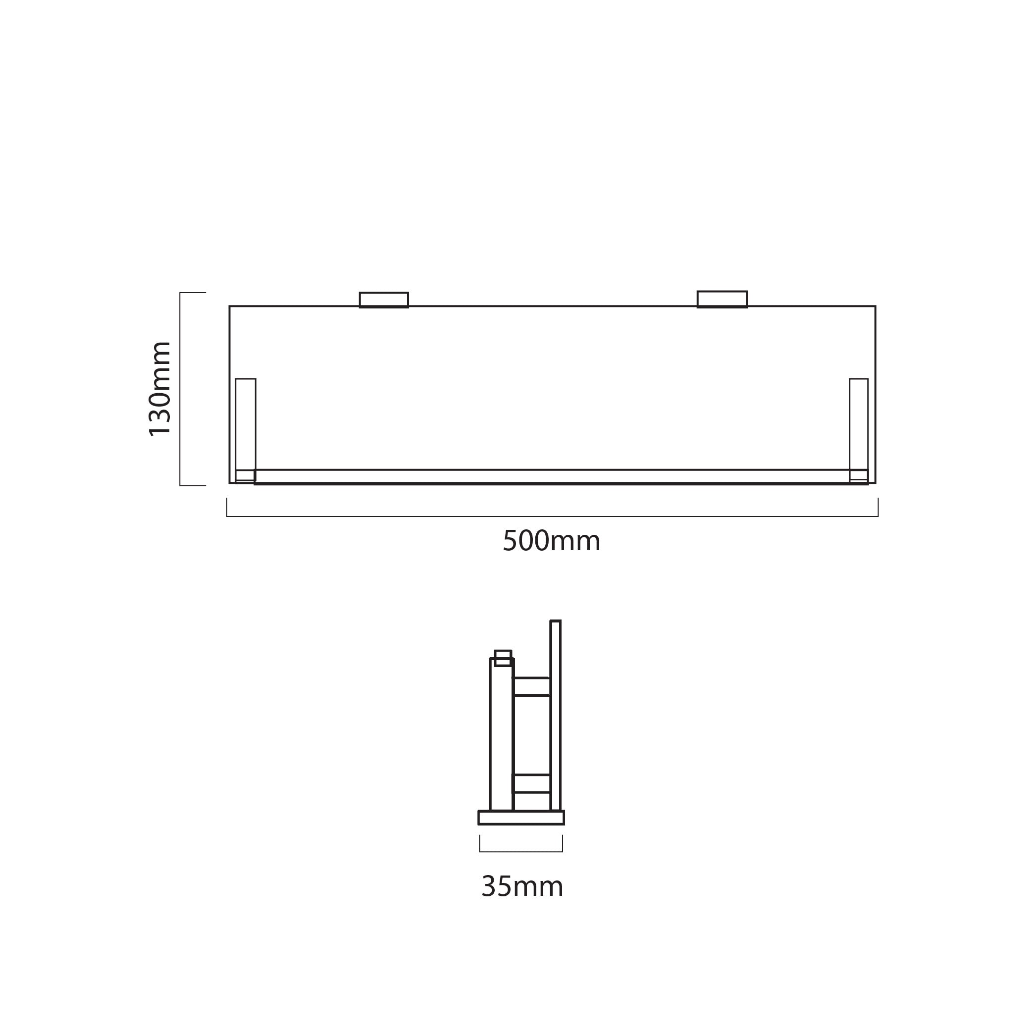 SORENTO 500mm Traditional Gold Chrome & Glass Bathroom Shelf