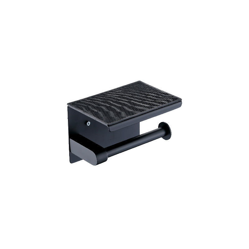 SORENTO Toilet Paper Holder with Cover - Matte Black Stainless Steel