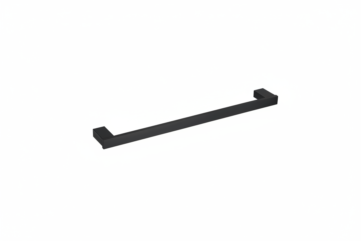 SORENTO 800mm Single Matte Black Towel Rail - Square