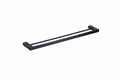SORENTO 800mm Double Matte Black Towel Rail - Square