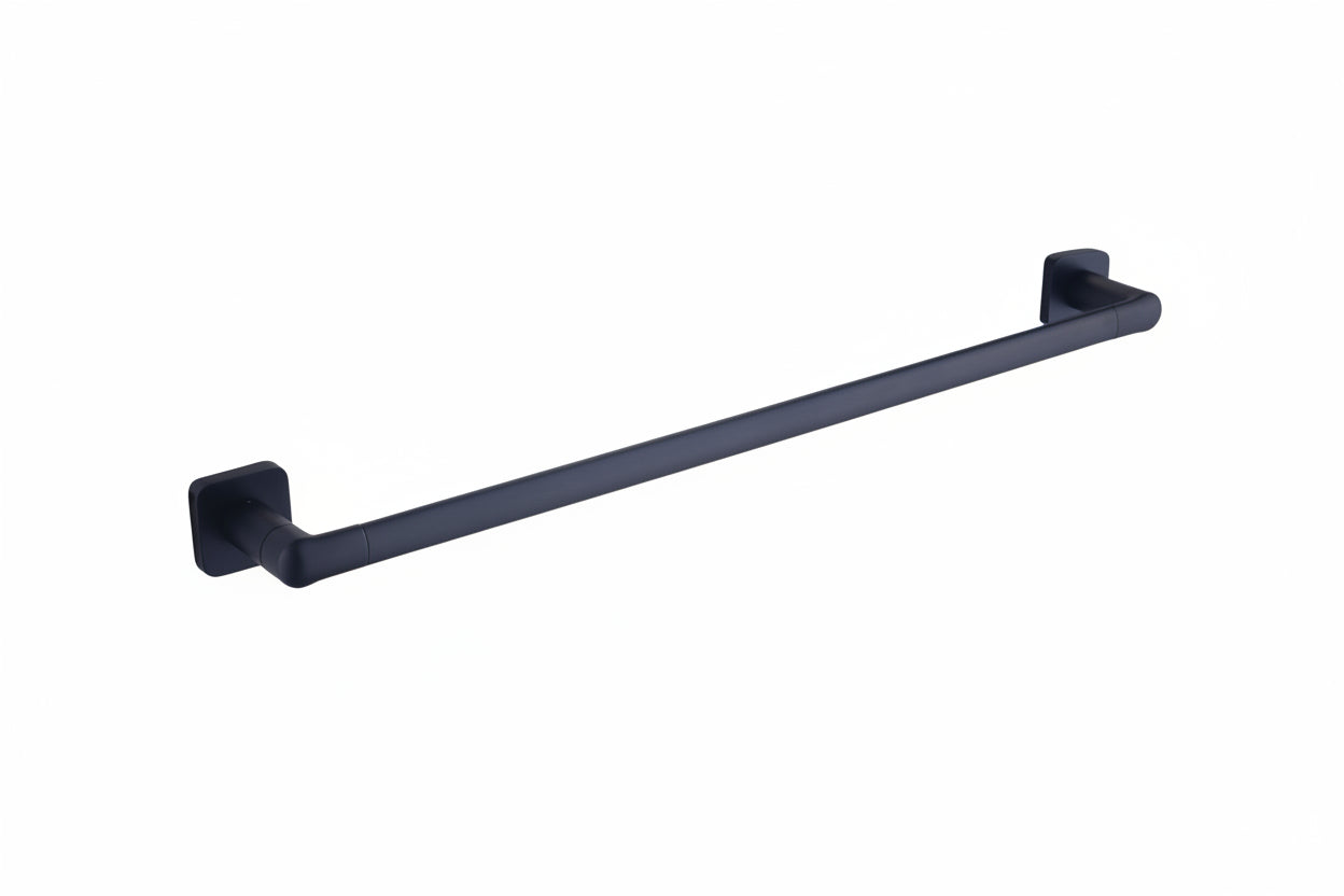 SORENTO 745mm Single Matte Black Towel Rail - Square