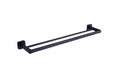 SORENTO 745mm Double Matte Black Towel Rail - Square