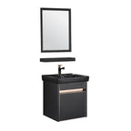 SORENTO 345mm Black Wall Hung Cabinet 1 Soft Closing Drawers Set