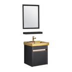 SORENTO 345mm Gold Wall Hung Cabinet 1 Soft Closing Drawers Set