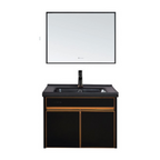 SORENTO 460mm Black Wall Hung Cabinet 1 Soft Closing Drawers Set