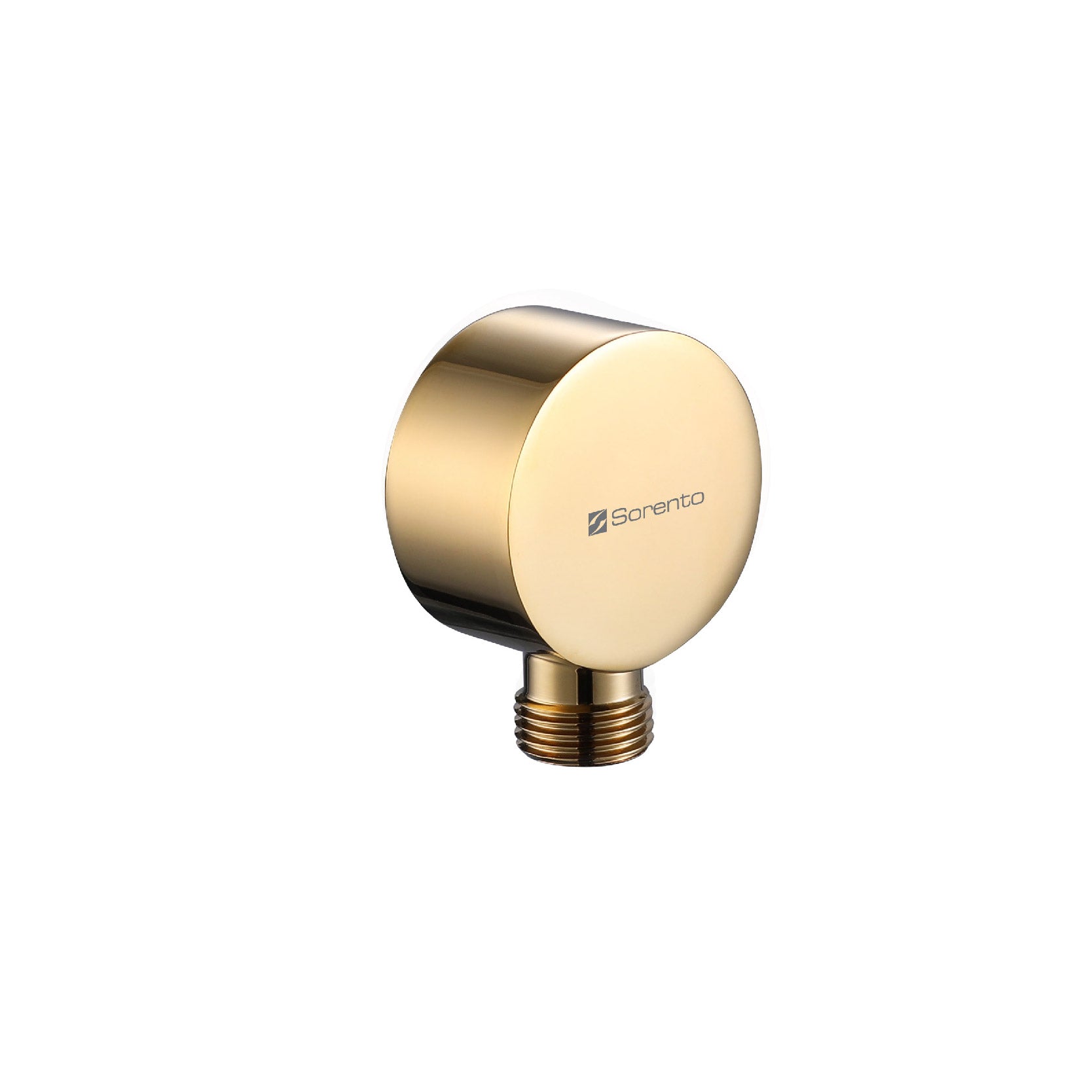 SORENTO Wall Mounted Brass Round Union Concealed Shower Connector - Golden Yellow