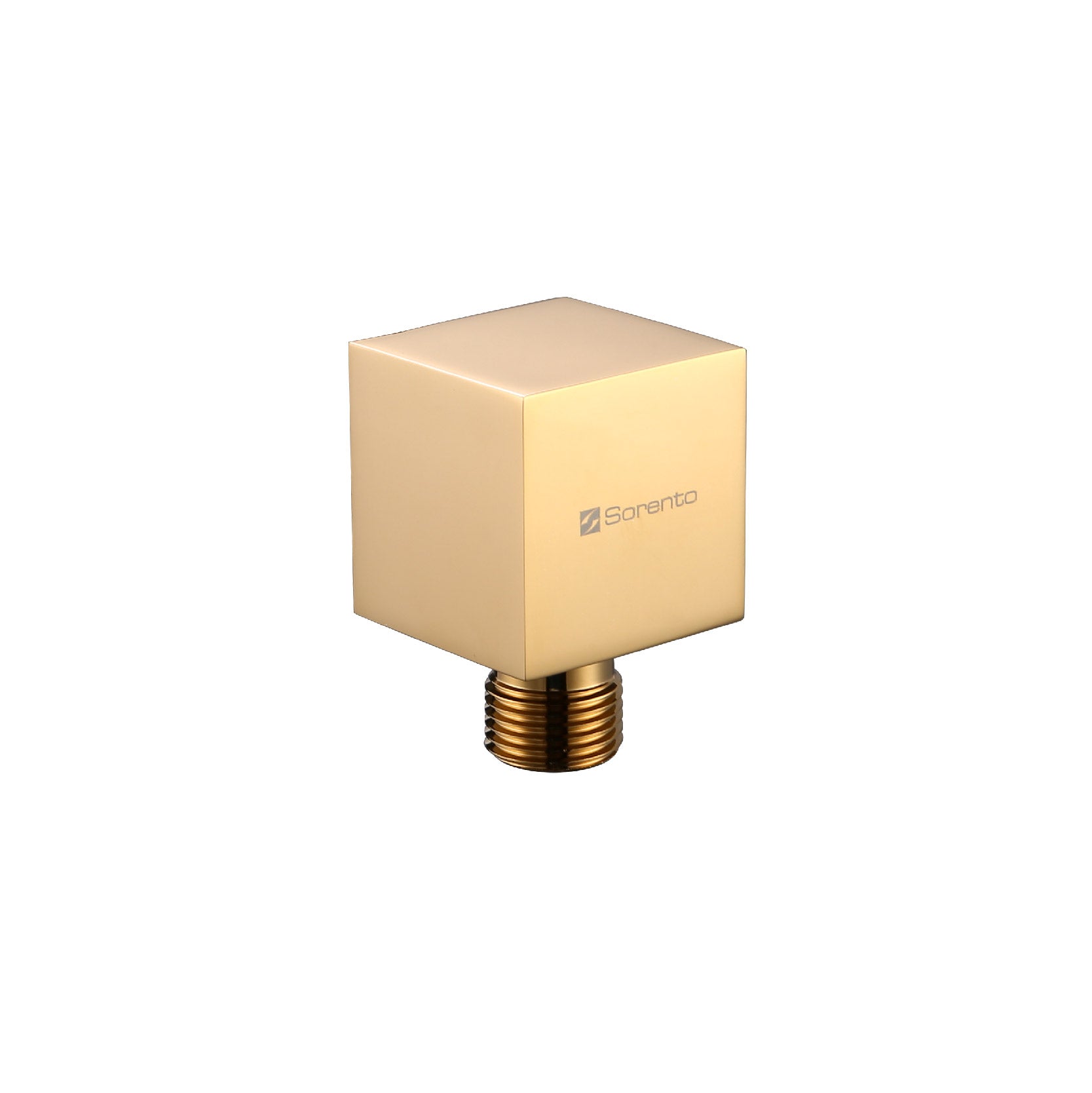 SORENTO Wall Mounted Brass Square Union Concealed Shower Connector - Golden Yellow