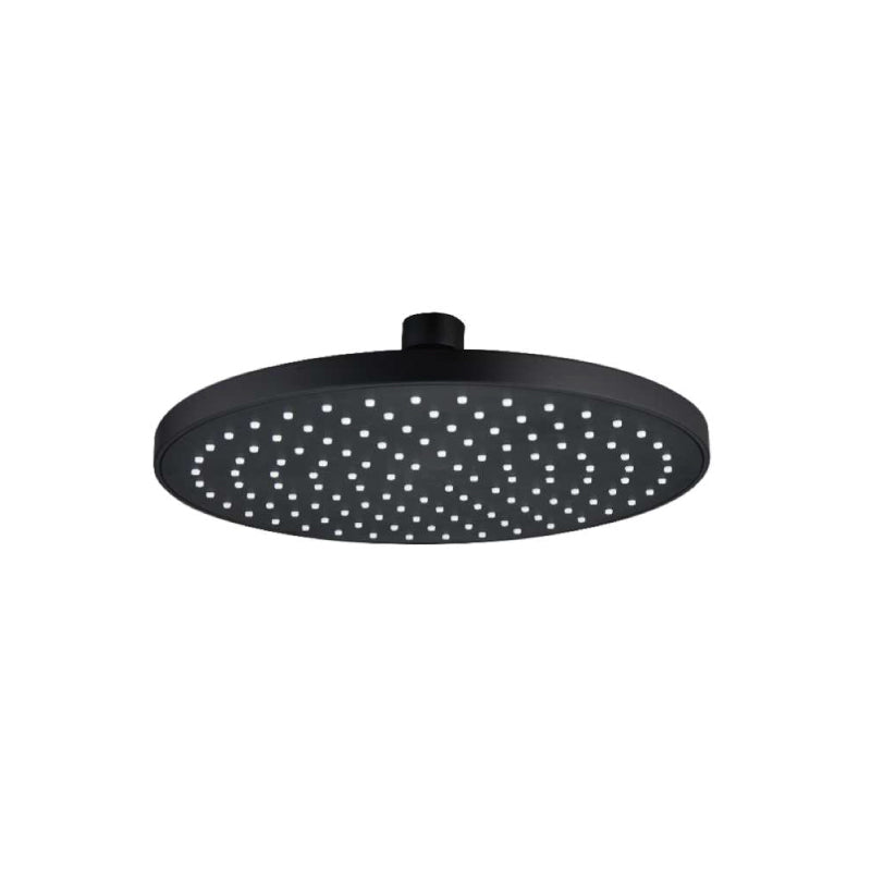 SORENTO 225mm Matte Black Round Fixed ABS Rain Shower Head