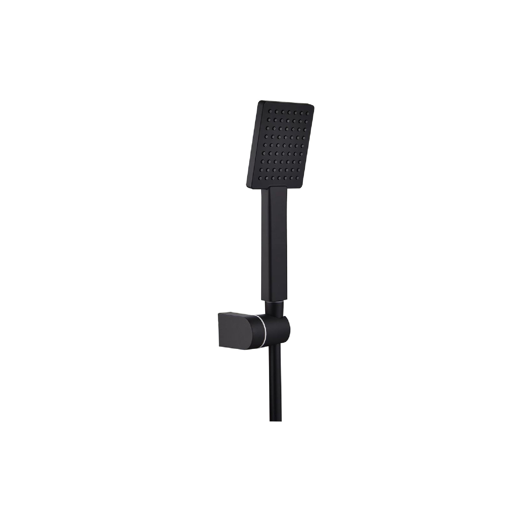 SORENTO Black 3 Function ABS Hand Shower Square Design C/W 1.5 Meter Flexible Hose & Holder