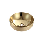 SORENTO 420mm Gold Circle Counter Mounting Wash Basin come with single pre-punched tap hole