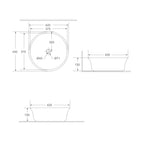 SORENTO 420mm Matte Black Counter Mounting Wash Basin come with single pre-punched tap hole