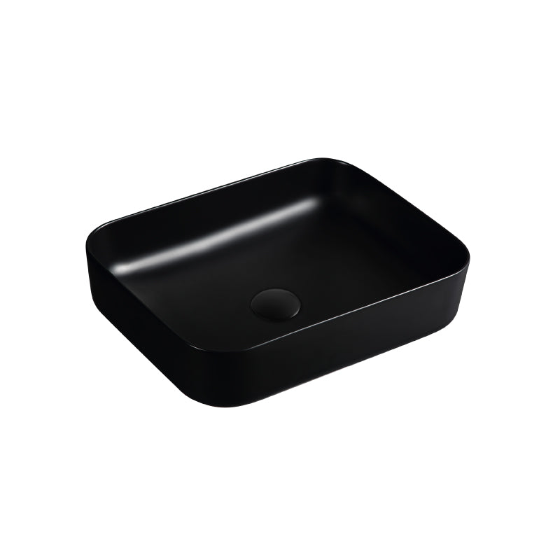 SORENTO 500mm Matte Black Square Counter Mounting Wash Basin come with single pre-punched tap hole