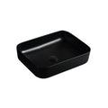 SORENTO 500mm Matte Black Square Counter Mounting Wash Basin come with single pre-punched tap hole