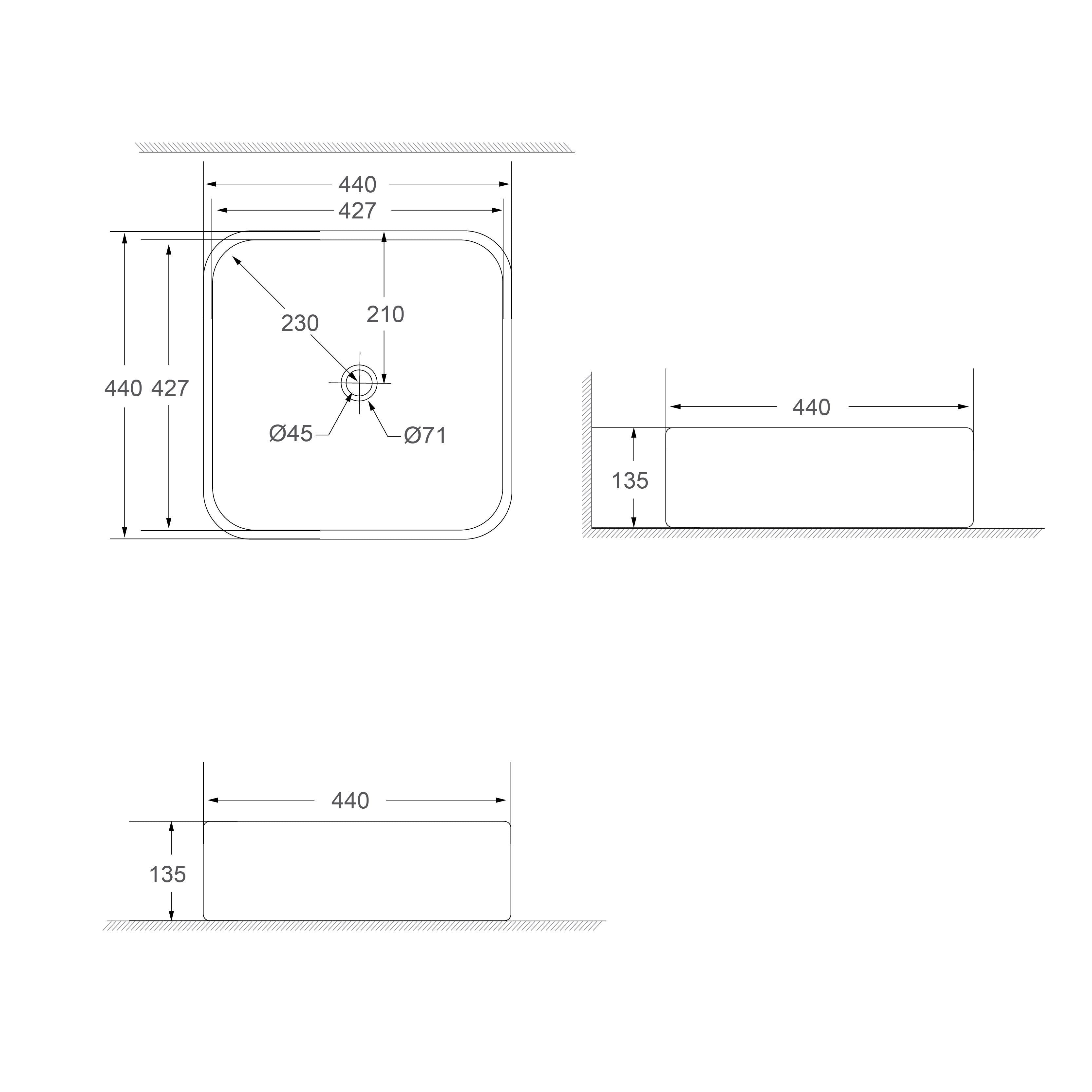 SORENTO 440mm Black Oval Counter Mounting Wash Basin come with single pre-punched tap hole