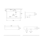 SORENTO 620mm Rectangular Matte Black Counter Mounting Wash Basin come with single pre-punched tap hole