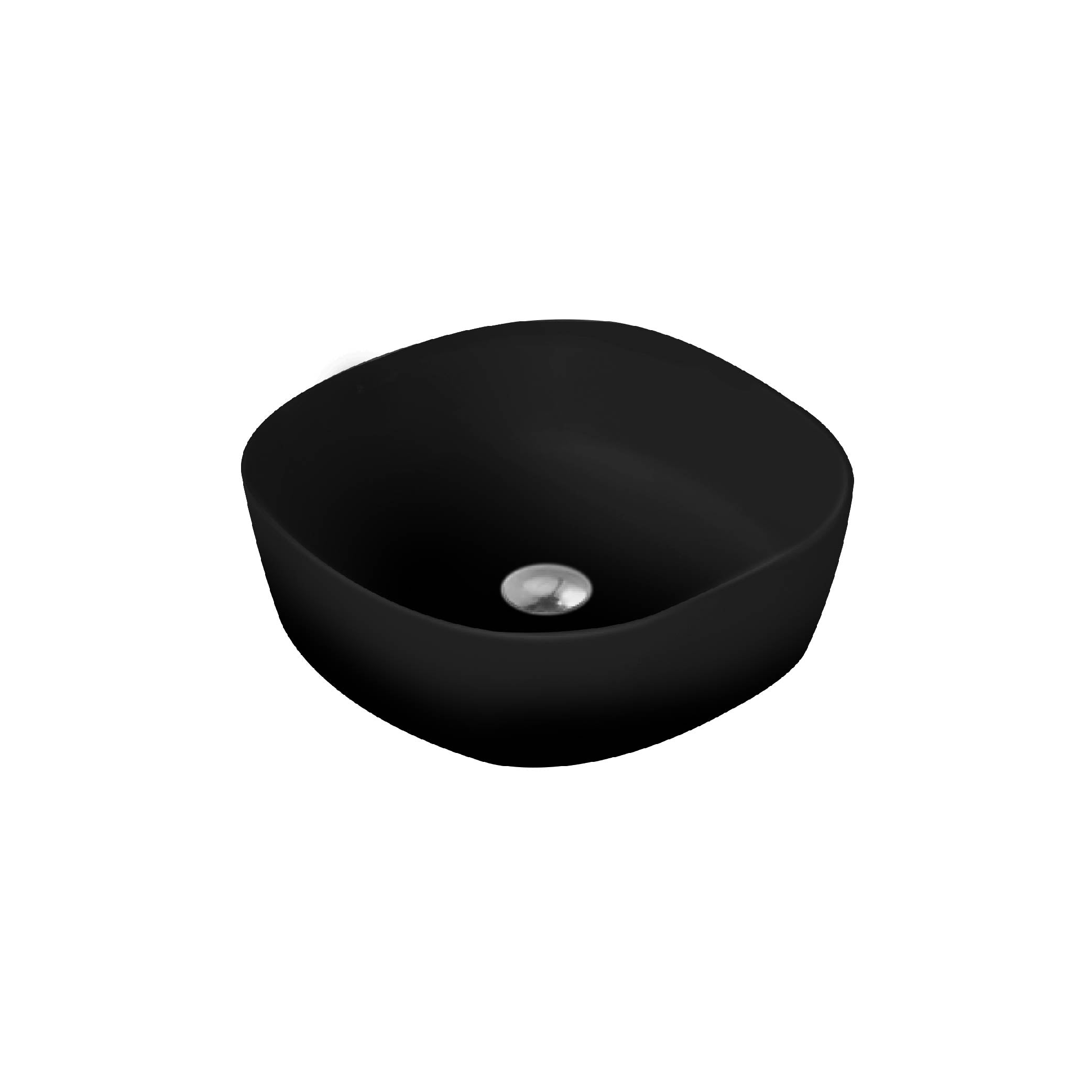 SORENTO 440mm Black Oval Counter Mounting Wash Basin come with single pre-punched tap hole