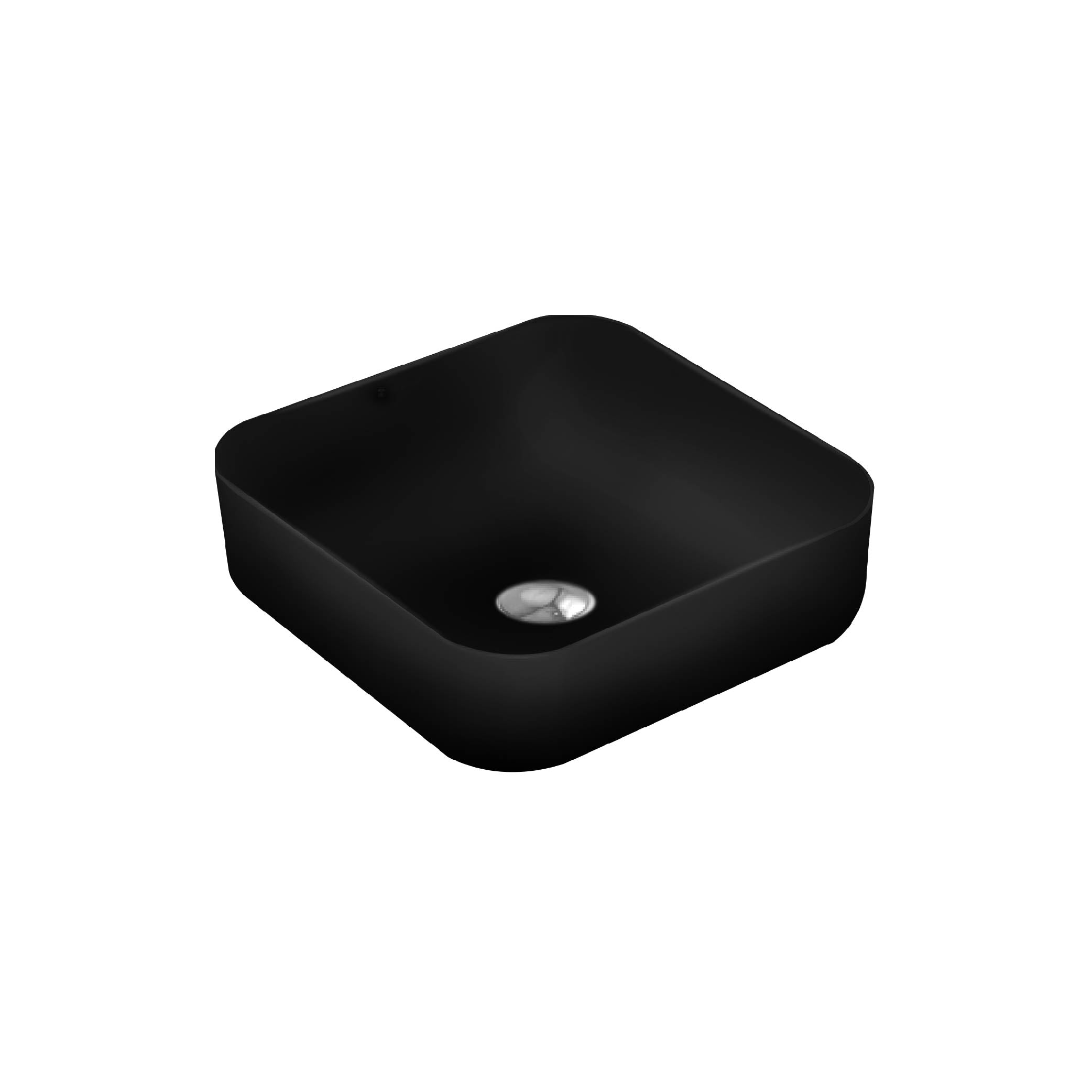 SORENTO 385mm Matte Black Square Counter Mounting Wash Basin come with single pre-punched tap hole