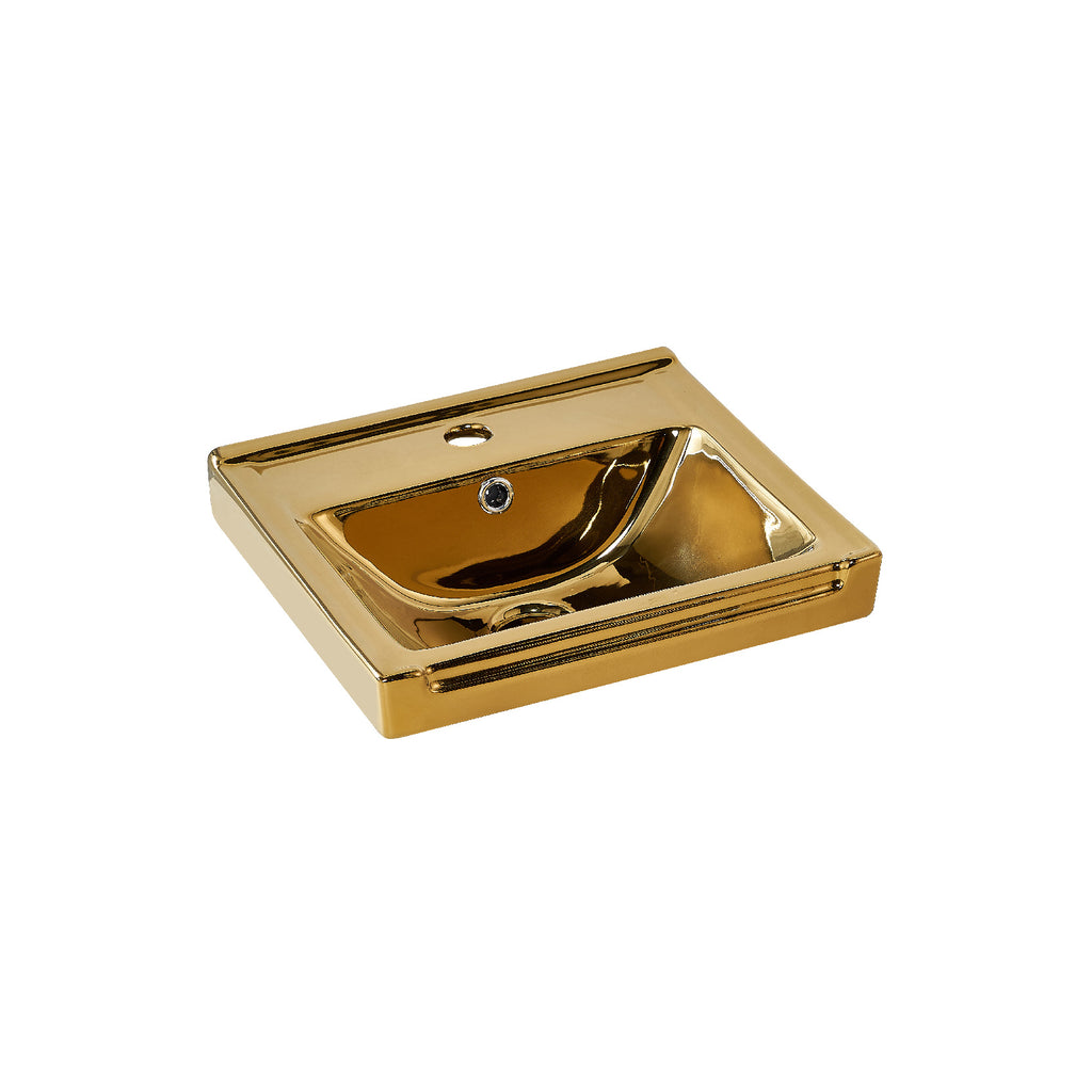 SORENTO 345mm Gold Wall Hung Cabinet 1 Soft Closing Drawers Set