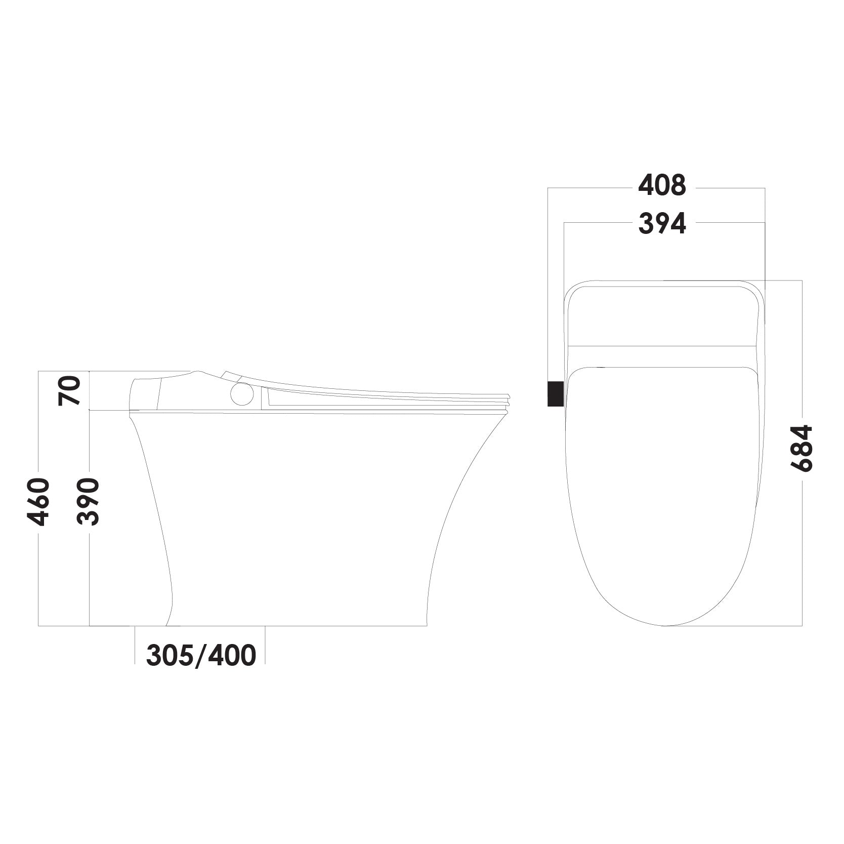 SORENTO 684mm Smart Intelligent Water Closet