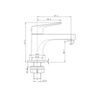 SORENTO 114mm Modern Matte Black Brushed Brass Basin Mono Mixer Tap
