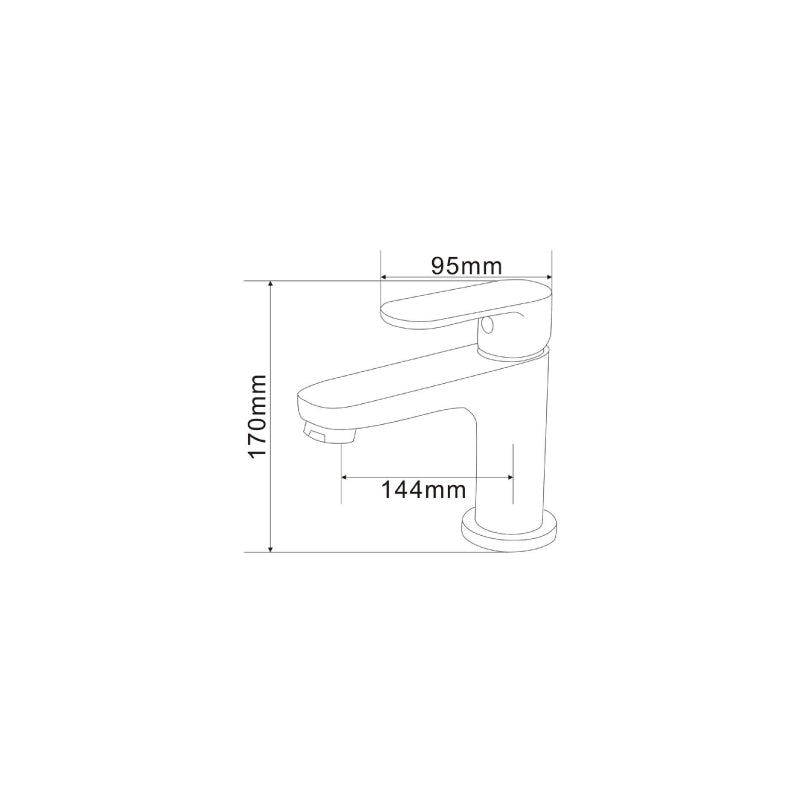 SORENTO 170mm Modern Matte Black Basin Cold Tap