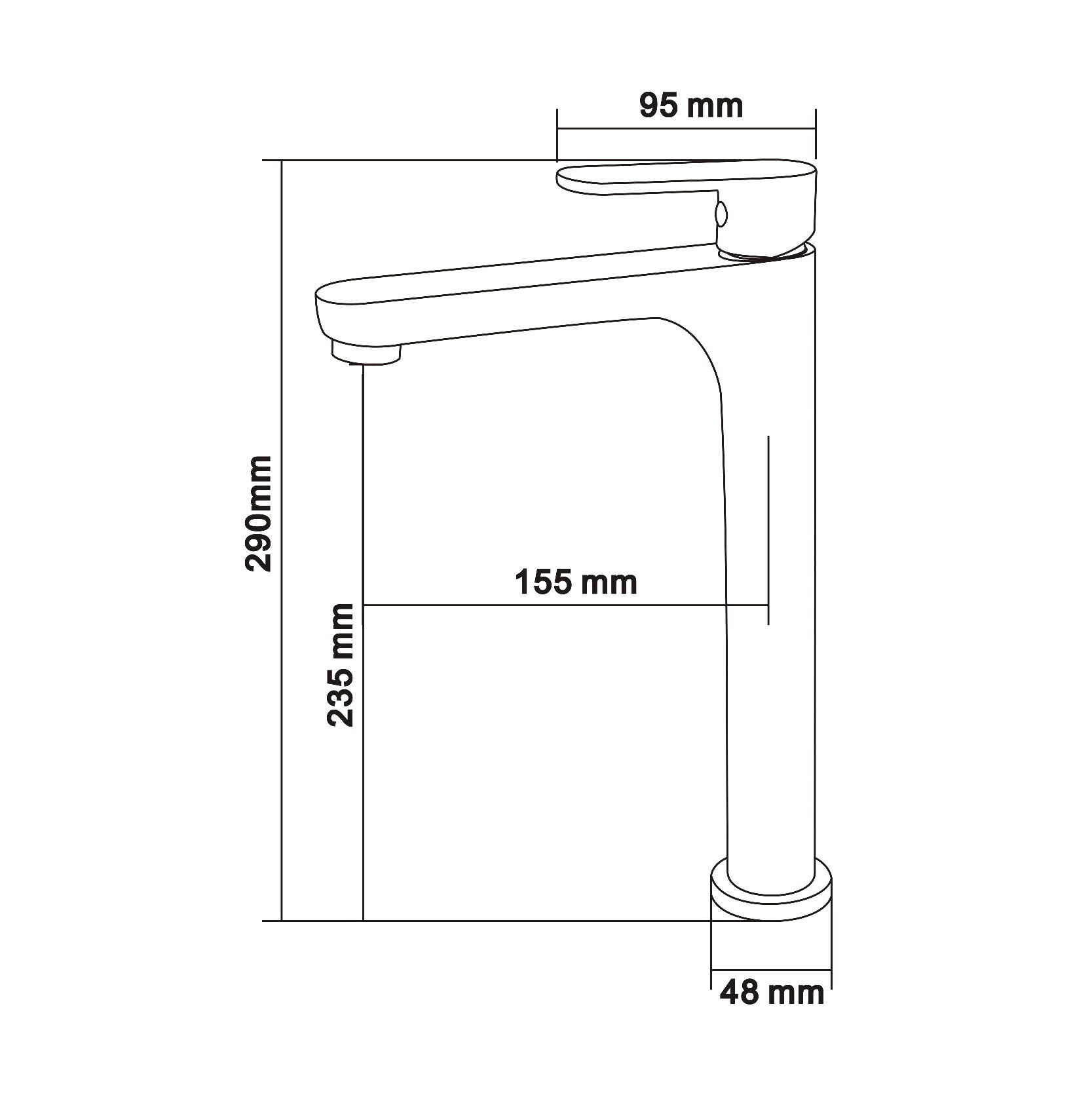 SORENTO 290mm Modern High Basin Mixer Tap Matte Black