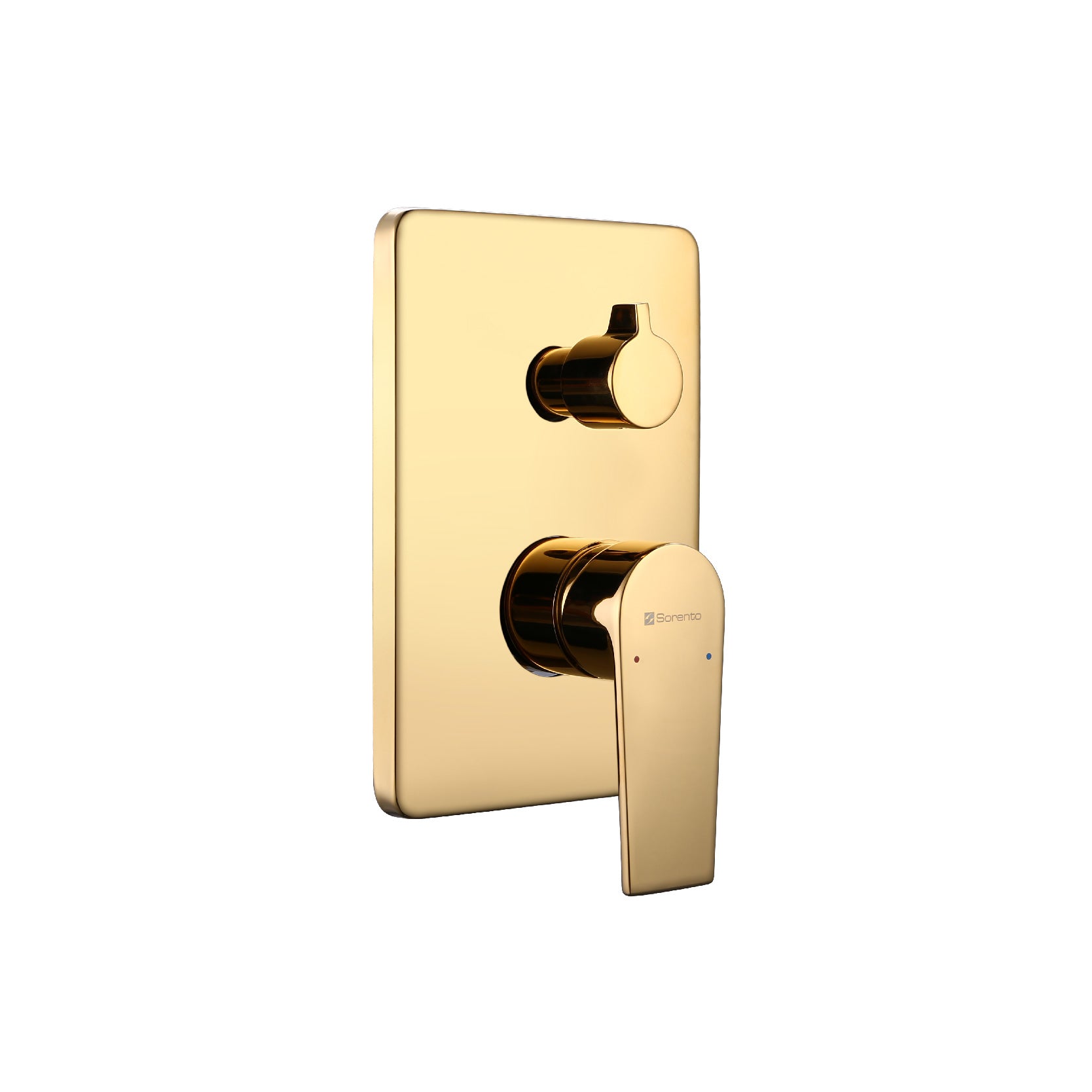 SORENTO Rectangular Manual Concealed Shower Valve With Diverter - Golden Yellow